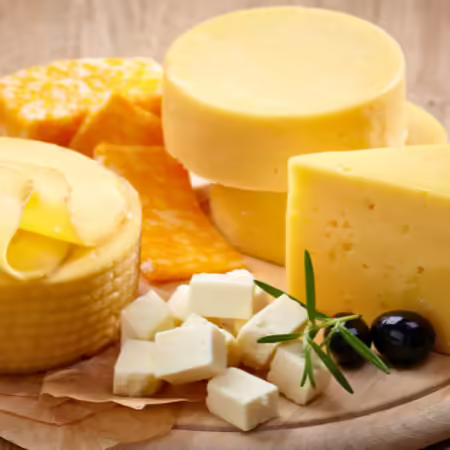 plate of different cheeses