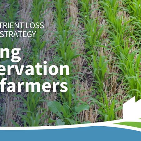 Graphic: Talking conservation with farmers over photo of cover crops