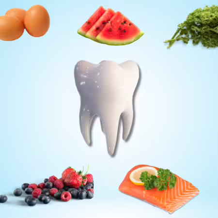 Tooth surrounded by food 