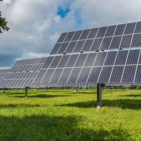 Solar panel in field