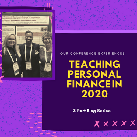 Teaching Personal Finance 2020 title with image of three educators