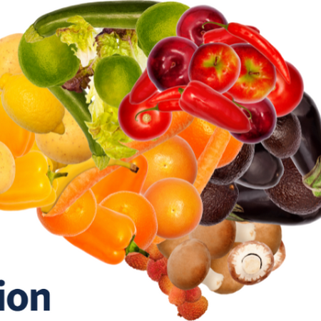 a brain made up of different healthy foods