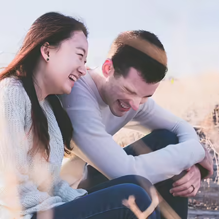 Couple laughing together