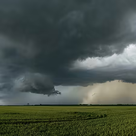 stormy clouds over field