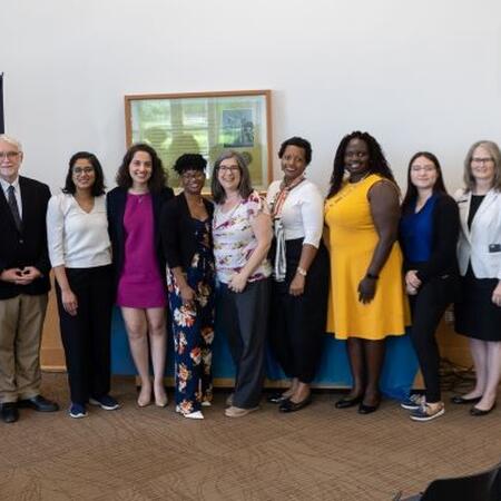 2022 ISPP Scholars stand with President Killeen, College of ACES Admin and PepisCo Director of Gov Affairs, Armando Saleh