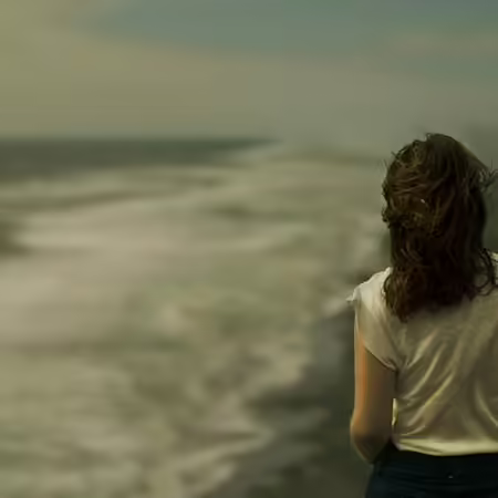 woman walking on the beach