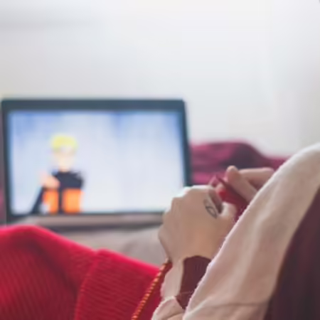 person watching television