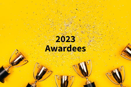 Trophies and 2023 Awardees text