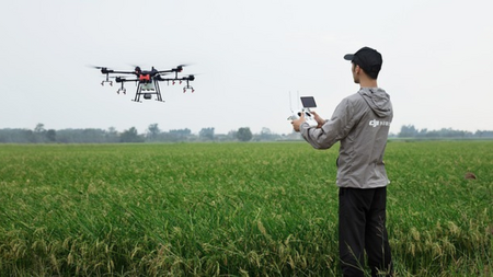 drone on farm