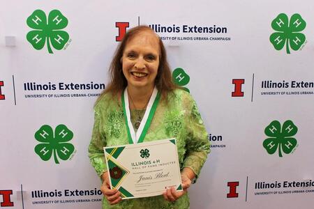 Janis Blout with 4-H Hall of Fame award