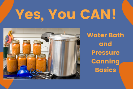 pressure canning supplies along with canned items sitting on a stovetop.