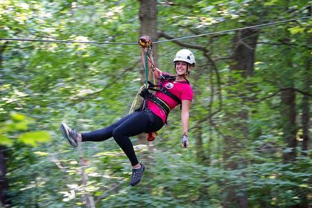 lady on a zip line