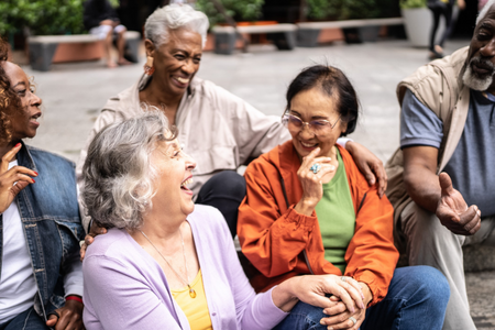 A group of adults sharing