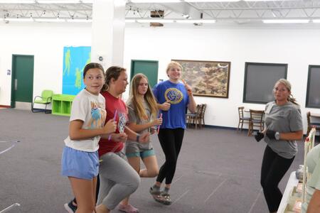 4-H Members running in place