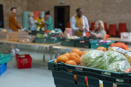 People in a food pantry