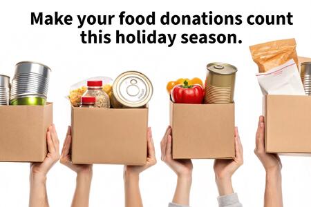 hands hoding boxes of foods to donate