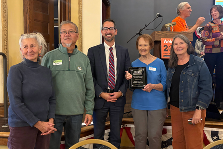 Barbara Flores, Karn Mejudhon, Lorna Carlson, Mayor Tom McNamara, Margaret Larson