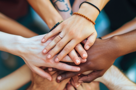 Hands on top of each other