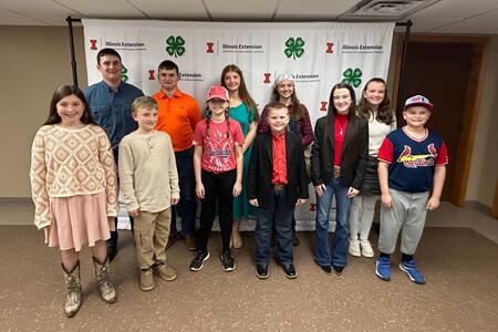 group photo of 11 4-H public speaking competition participants