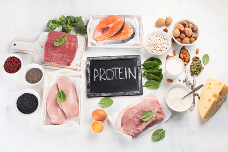 Multiple protein food sources... chicken, salmon, beef, beans..