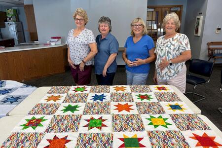 Pictured left to right are Nimble Thimble members Sharon Collins, Lauri Ireland, Loreen Dresser, and Lauri Hargrove