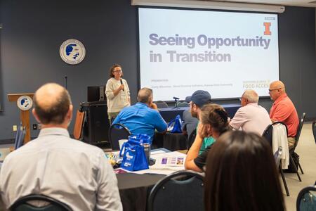 Carly Whorton presenting at 2025 grocer summit