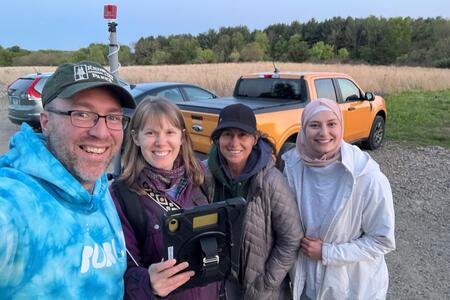 Master Naturalist volunteers completing bat survey at Dixon Waterfowl Refuge