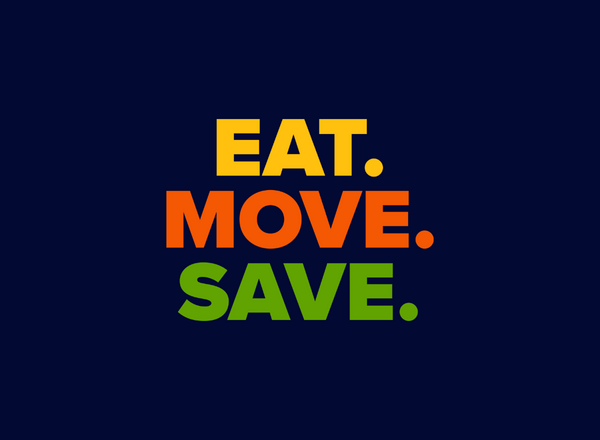 eat. move. save logo