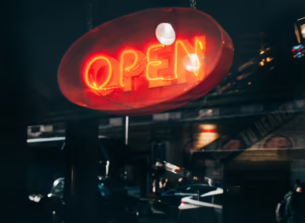 Orange open sign