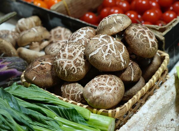 mushrooms at farmers market