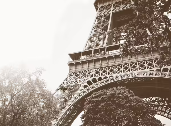 low-angle photograph of Eiffel tower