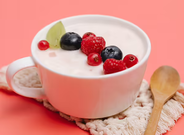 bowl of yogurt with berries