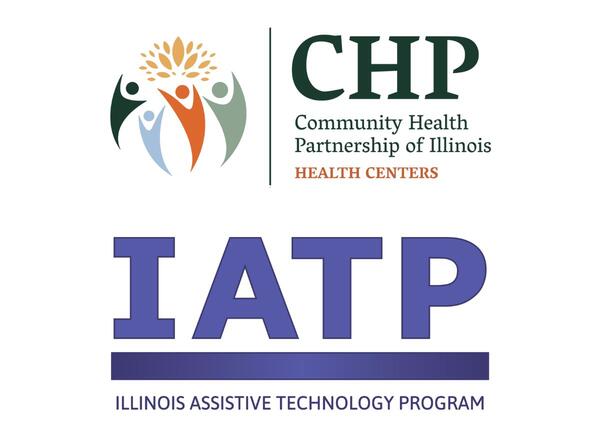 Illniois Assistive Techlnology Program and Community Healrh Partnership of Illinois Health Centers logos