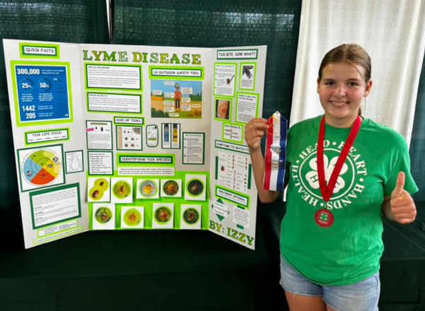 First year 4-H member Izzy Bland received Reserve Champion for her Health Project about Lyme Disease.