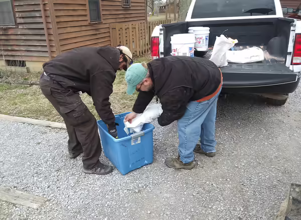 DSAC staff creating custom seed mix to supplement prairie growth and success