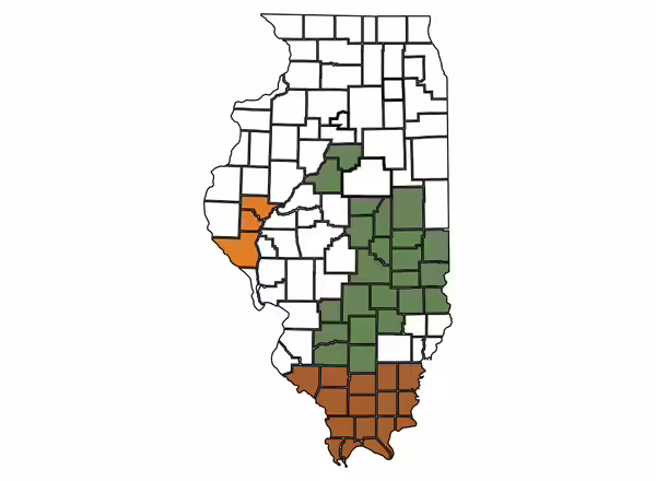 Hunters Feeding Illinois area map. Counties are listed in on the website
