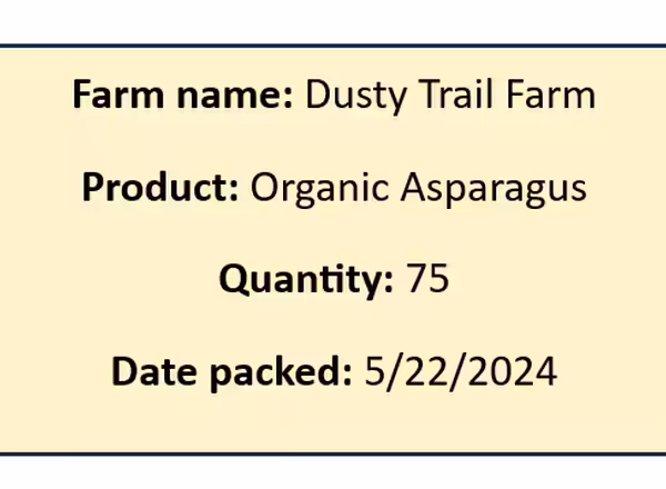 example product label