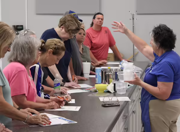 Adults gathered at the Washington County Extension Conference Center for a program led by Nutrition and Wellness Educator Mary Liz Wright.