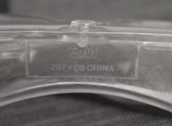 3M brand goggles stamped with z87