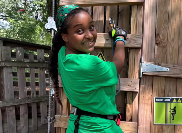 summer camper at Go Ape Zipline and Adventure Park 