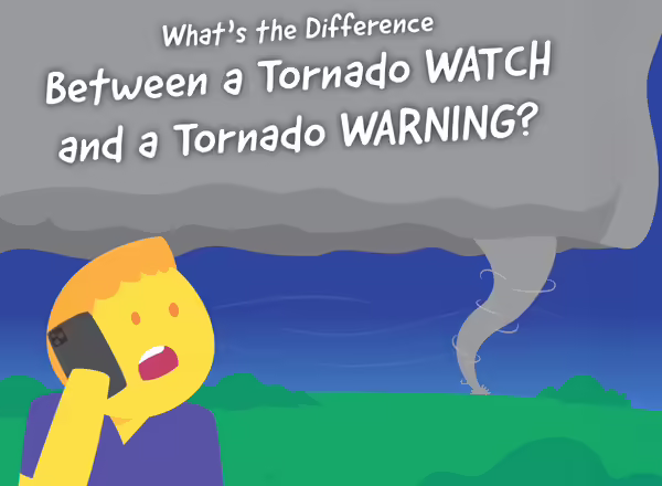 cartoon person watching tornado