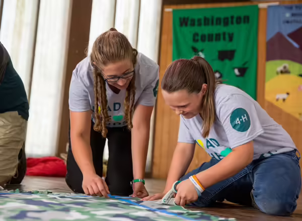 4-H youth cutting material for a project