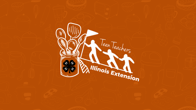 Cooking graphic with the 4-H clover and the words "Teen Teachers" and "Illinois Extension"