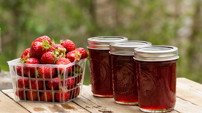 strawberries and jam