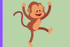 monkey on a green background