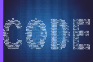word code in white binary code