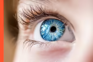 close up of a child's eye