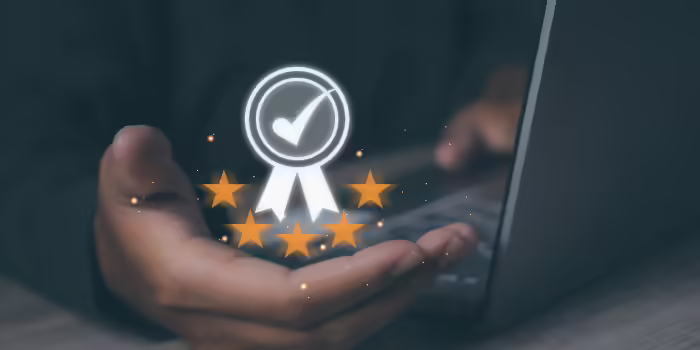 certified mark over computer