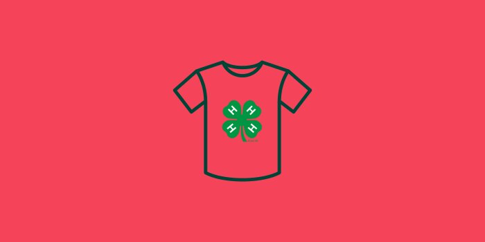 A t-shirt with the 4-H Clover logo on it.