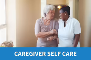 text: Caregiving self care